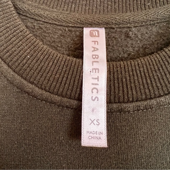 Elena Fabletics XS Dark Olive SweatShirt Dress Fleece Lining Front Pockets - Picture 5 of 12